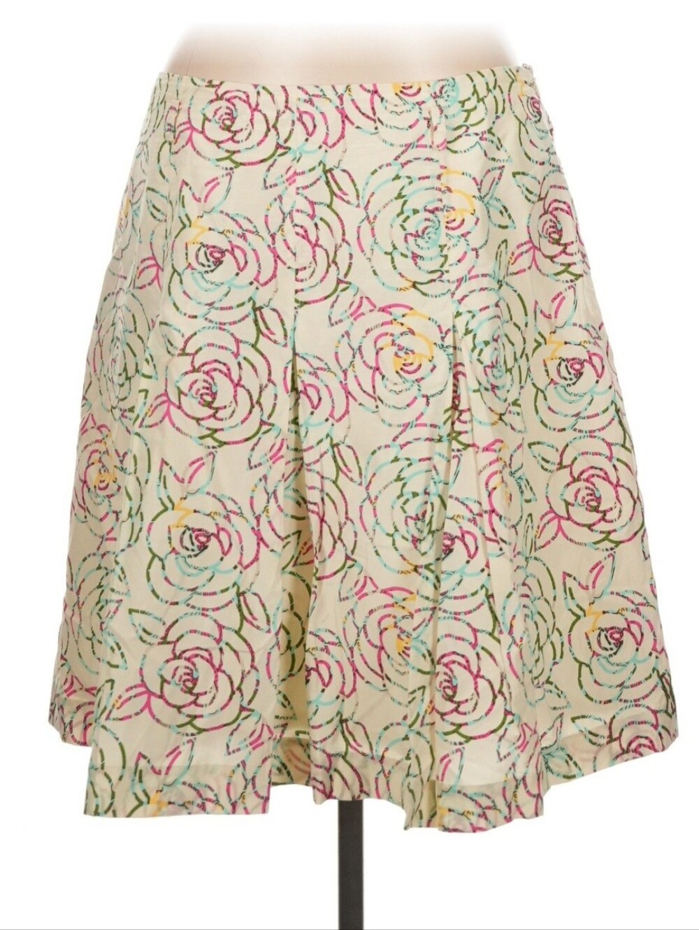 Lilly Pulitzer Vintage Cream A-Line Floral Skirt | Size 12